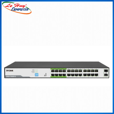 Bộ Chia Mạng Switch D-Link DES-F1026P-E 26 Cổng 10/100Mbps với 24 Cổng PoE và 2 Cổng Uplink - Hàng Chính Hãng