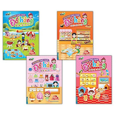 Sách - Sticker Trò Chơi Đồ Hàng - Bé Đên Tiệm Thú Cưng, Bé Đi Mua Sắm, Bé Trải Nghiệm Ẩm Thực, Bé Đi Cắm Trại - Combo 4 Cuốn - Minh Thắng