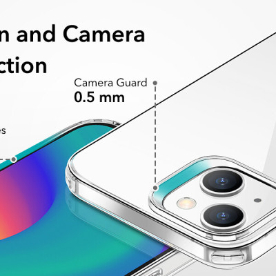 Ốp Lưng dành cho iPhone 14 Pro / 14 Pro Max/ 14/ 14 Plus/  ESR Project Zero Clear Case Trong Suốt Chống Ố Vàng - Kèm Combo Kính Cường Lực Màn Hình và Camera- Hàng Chính Hãng