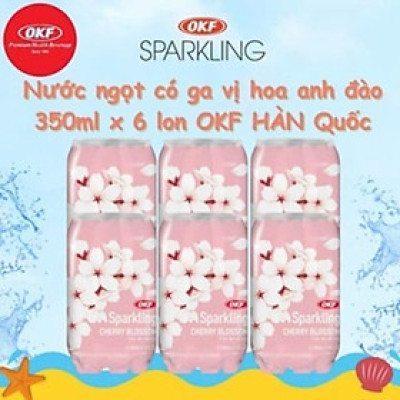 Nước ngọt có ga vị hoa anh đào OKF Hàn Quốc 350ML x 6 lon