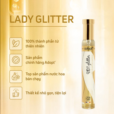 Nước hoa nữ thơm lâu chính hãng,nước hoa thùy tiên adopt Lady Glitter hương thơm kiêu sa dung tích 30ml