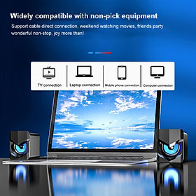 Loa máy tính để bàn mini SADA D-158 siêu trầm 3,5mm  âm thanh USB Powered Home 