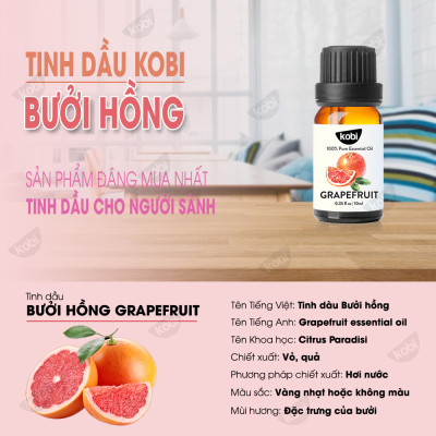 Tinh Dầu Bưởi Kích Thích Mọc Tóc Kobi, Hỗ Trợ Trị Rụng Tóc, Chăm Sóc Tóc Chắc Khỏe (100ml) - Tinh Dầu Thiên Nhiên Nguyên Chất, Cũng Thích Hợp Dùng Với Đèn Xông Và Máy Khuếch Tán Giúp Giảm Stress, Xua Đuổi Côn Trùng Và Khử Mùi Hiệu Quả
