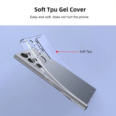 ốp lưng silicon cho Samsung Galaxy S24 Ultra / S24 Plus / S24 5G hiệu HOTCASE Clear Ultra thin - siêu mỏng 0.6mm, thiết kế trong suốt, chống trầy xước - Hàng nhập khẩu