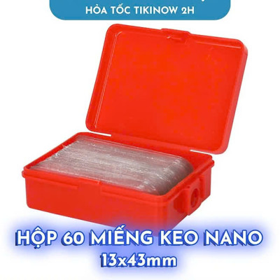 COMBO 2 Hộp 60 Miếng Keo Nano 2 Mặt Trong Suốt Chống Nước, Không Để Vết Keo Băng keo dán 2 mặt trong suốt siêu dính treo đồ (Hộp 60 miếng)