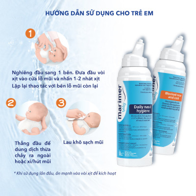 Combo 3 Chai Xịt Mũi Nước Biển Sâu Marimer - Vệ Sinh Hàng Ngày Dành Cho Trẻ Sơ Sinh