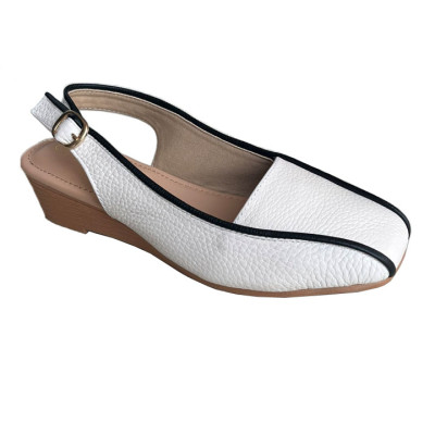 Giày nữ Đế Xuồng 4cm Da Bò hở gót Trường Hải có nhiều màu DX120T FORM LỚN HƠN 1 SIZE