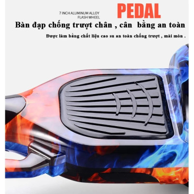 Xe Điện Cân Bằng 2 bánh lớn 6.5 inch Kèm tay chống - Nhạc - Bluetooth tặng miếng bảo vệ + đồng hồ LED + tặng đồ bảo hộ - Hàng Nhập Khẩu