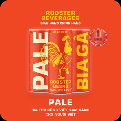 Bia thủ công | Rooster Beers Pale (Bia Gà Pale) Thùng 24 Lon cao Sleek can 330ml