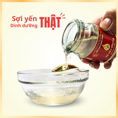 [Set 6 lọ Không hộp] Yến sào chưng Đường Phèn 7 gram Tổ Yến Tươi - Yến Sào Nam Trân, Bồi bổ sức khoẻ. Lọ 70 ml