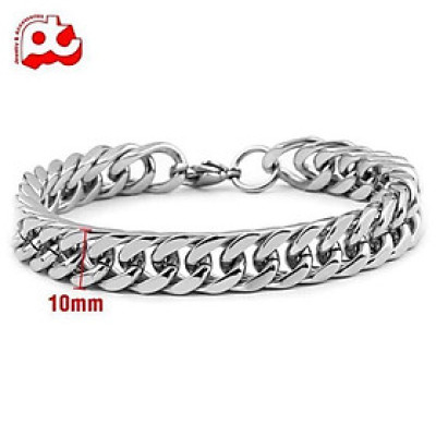 Lắc tay nam lặc đôi titan cao cấp khóa bộ inox thép không gỉ trangsucpt cỡ 10mm mạ vàng PTLTNA16