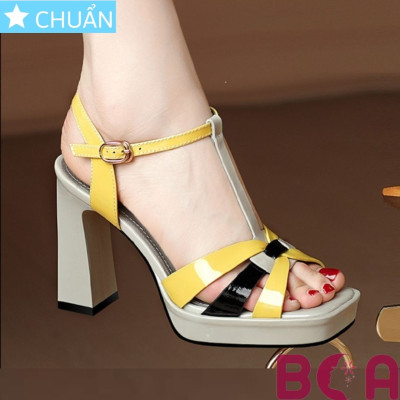 Giày cao gót nữ 8p RO531 ROSATA tại BCASHOP hở mũi, phối màu sành điệu dành cho giới thượng lưu