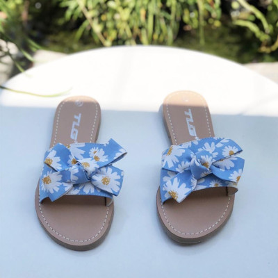 Dép nữ bảng ngang nơ hoa cúc siêu dễ thương 21448