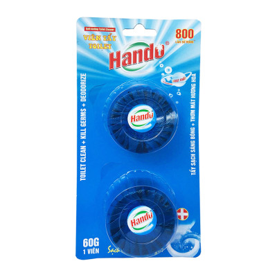 Combo gói bột tẩy vệ sinh lồng máy giặt siêu sạch 450g Korea + Vỉ 2 viên tẩy xanh khử mùi bồn cầu Hando