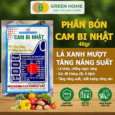 Phân Bón Lá Trung Vi Lượng CamBi Nhật, GreenHome,Gói 40Gr, Siêu Tăng Trưởng Cho Cây Trồng