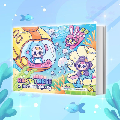 Sách Tô Màu Baby Three - Thế Giới Diệu Kỳ + Cầu Vồng Cảm Xúc - Megabook