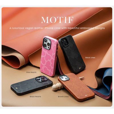 Ốp LAUT Motif For iPhone 14/ 14 Plus Khung TPU Dễ Tháo Lắp, Phủ Da Thuần Chay PU Êm Ái Sang Bền Chống Sốc 3m Hàng Chính Hãng