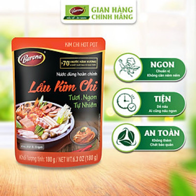 Nước dùng Lẩu Kim Chi Barona 180g tươi ngon chuẩn vị không cần nêm nếm