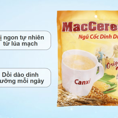 Ngũ cốc dinh dưỡng MacCereal bịch 560g (20 gói x 28g) thơm ngon dễ uống tiện lợi cho buổi sáng