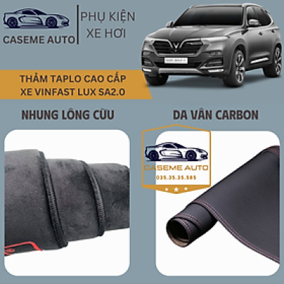 [VINFAST LUX SA2.0] Thảm Taplo 3 Lớp Dành Cho Xe VINFAST LUX SA2.0, Nhung Lông Cừu Và Da Vân Carbon Cao Cấp - Hàng Chính Hãng