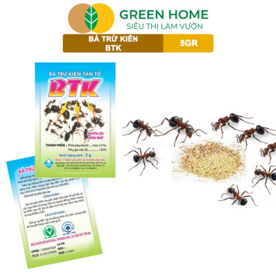 Thuốc Diệt Kiến Tận Ổ Greenhome, BTK, Gói 5gr, Hiệu Quả Cao, Dễ Sử Dụng, Tác Dụng Lâu Dài, Diệt Các Loại Kiến