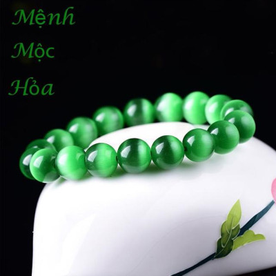 Vòng tay phong thủy đá opal mắt mèo hợp mệnh, chiêu tài hút lộc, bình an VTO1