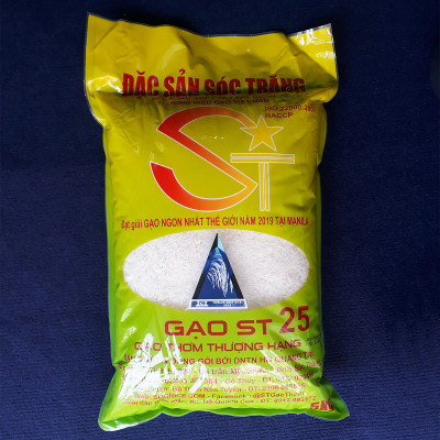 Đặc sản Sóc Trăng - Gạo Thơm ST25 Túi 5Kg - Đạt Giải Gạo Ngon Nhất Thế Giới Năm 2019 tại Manila - OCOP 4 Sao
