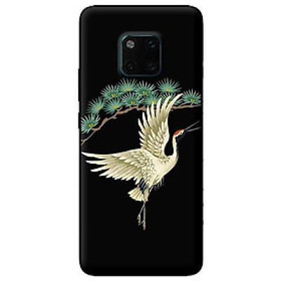 Ốp in cho Huawei Mate 20 Pro Hạc Trắng Nền Đen - Hàng chính hãng