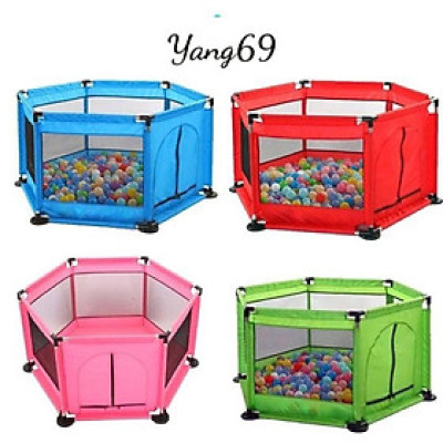 Quây bóng lục giác khung inox vải dù cho bé tặng kèm 5 quả bóng cho bé