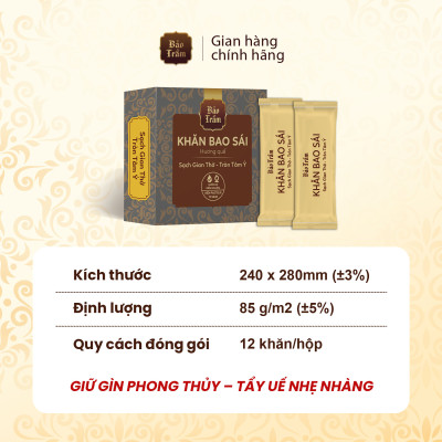 Combo Tròn Tâm Vẹn Nghĩa – Khăn Bao Sái Bảo Trầm + Nhang Trầm Nguyên Chất 180g | Thanh Tịnh, An Toàn