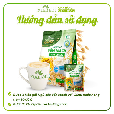 Ngũ Cốc Yến Mạch Xuân An [ít đường] Túi 400G {25g*16 gói}