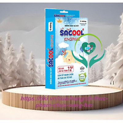 Miếng dán hạ sốt SACOOL Kingphar Hộp 6 miếng - công nghệ Nhật Bản tác dụng 12 giờ -Giúp hạ nhiệt, hạ sốt nhanh chóng