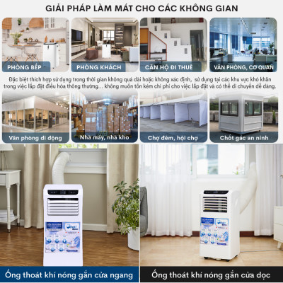 Máy lạnh di động 12.000 BTU FujiE, điều hòa di động mini thông minh điều khiển qua App không cần lắp đặt - Hàng chính hãng