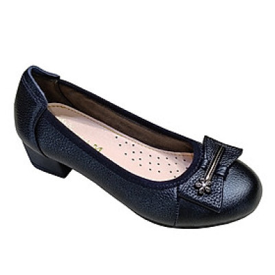 Giày Búp Bê Nữ Cao Gót HA NAM Da Bò Thật Thời Trang Cao Cấp 5cm GBBN2090