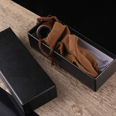 Tẩu thuốc nhựa sừng cao cấp giả vân gỗ sang trọng, tặng kèm hộp đựng, đế nhựa và túi vải 