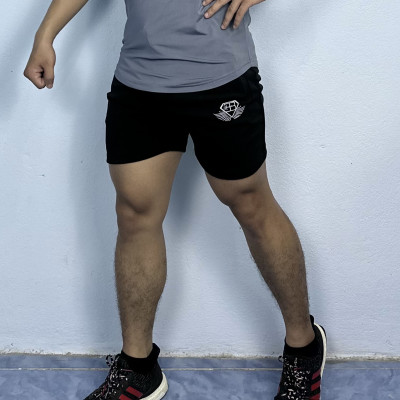 Quần short nam tập gym DO GYM SHOP logo thêu chất thun poly co giãn 4 chiều không xù lông QLQL3