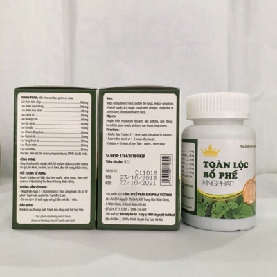 Viên uống Toàn lộc bổ phế Kingphar, hộp 40v, tăng cường chức năng phổi
