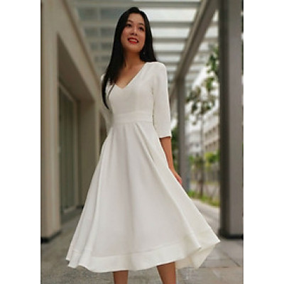 Đầm Nữ Cổ Chữ V F’Amor - Trắng