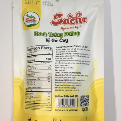 Bánh Tráng  Nướng Trộn Chà Bông Gà Sachi 45gram