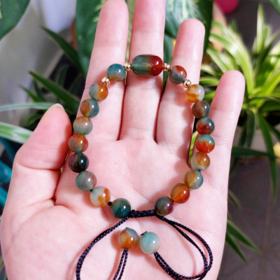 Vòng tay đá mã não tứ quý may mắn 8mm cho các bạn Nữ công sở làm trang sức