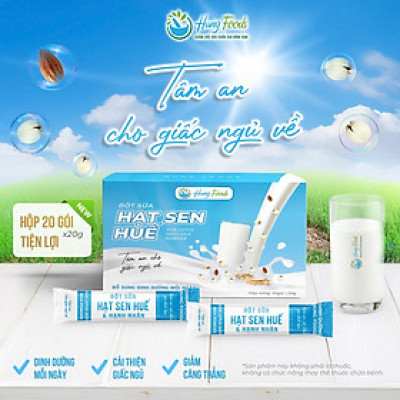 Bột Sữa Hạt Sen Huế - Hộp 20 gói x 20g - Hung Foods