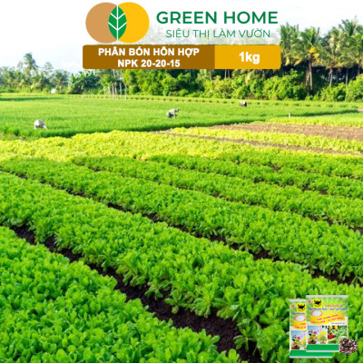 Phân Bón NPK 20-20-15, Greenhome, Đầu Trâu, 1Kg, Chuyên Hoa, Cây Cảnh Giúp Ra Hoa, Hoa Đẹp, Lâu Tàn