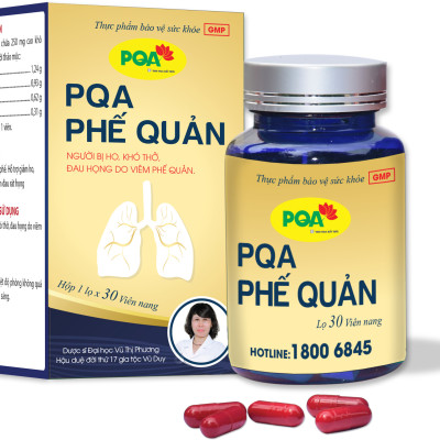 Phế Quản PQA Thành Phần Từ Thiên Nhiên Hỗ Trợ Bổ Phế, Giảm Ho, Đờm, Đau Rát Họng Hộp 30 Viên
