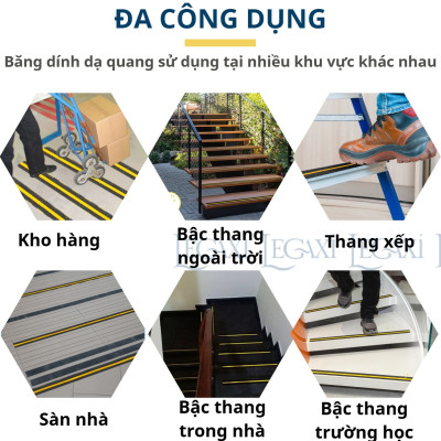 Băng Keo Nhám Phản Quang Chống Trượt Cầu Thang Bật Thèm 5cmx5Mét TránhTé Ngã Cho Người Lớn Và Trẻ Em