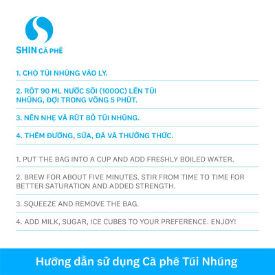Cà phê Khe Sanh Blend - SHIN Cà Phê - Túi Nhúng - Hộp 10 gói