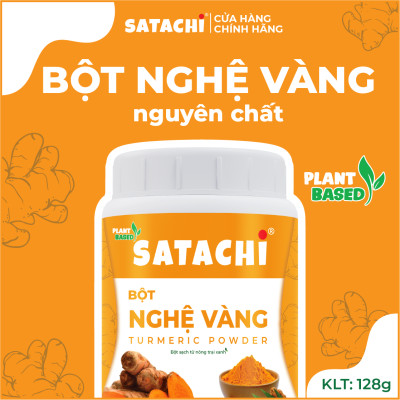 Bột Nghệ Vàng nguyên chất SATACHI. Tăng cường miễn dịch, sức khỏe tim mạch, ngủ ngon. Hộp 128g