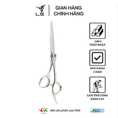 Kéo cắt tóc LS lưỡi thẳng quai offset vênh đỡ ngón cố định FA33/6.0