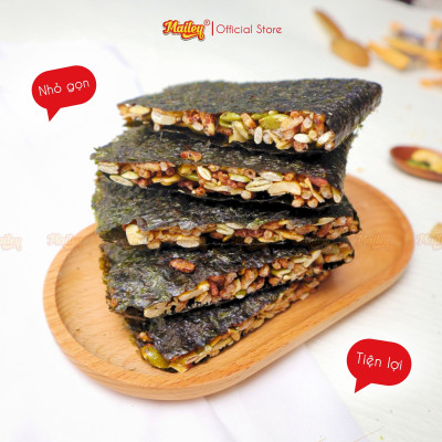 Rong biển kẹp hạt dinh dưỡng Mailey Túi 250g - hỗ trợ ăn kiêng giảm cân, bánh ngũ cốc dinh dưỡng