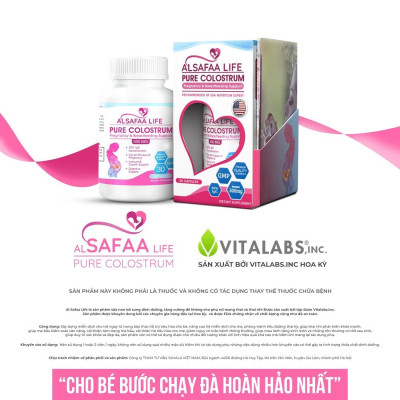 Sữa non nguyên chất al SAFAA life 500mg-USA, 30%IgG