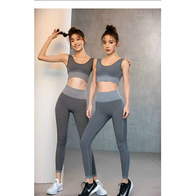 Áo Bra Quần Dài Dệt Kim Dày Nâng Cơ Tập Yoga Gym